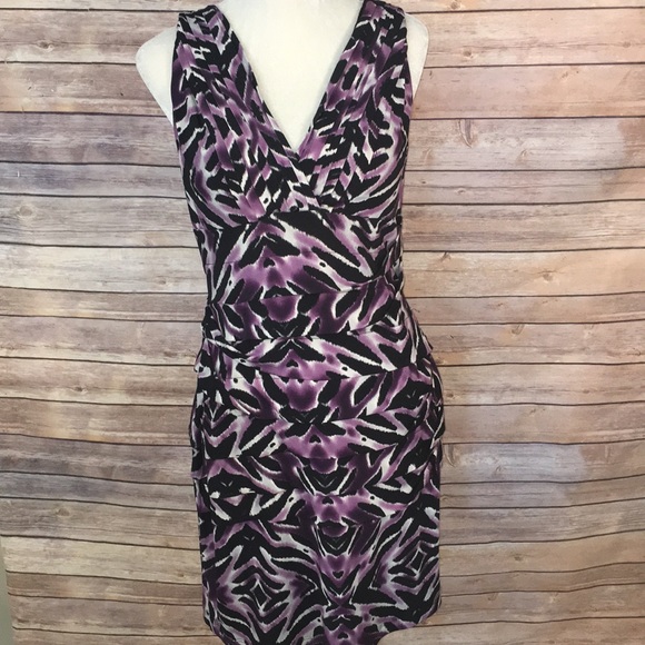 Bisou Bisou Dresses & Skirts - Bisou Bisou Vneck black & purple dress
